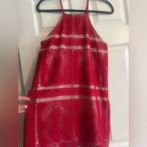 Stunning Red Knee Length Dress